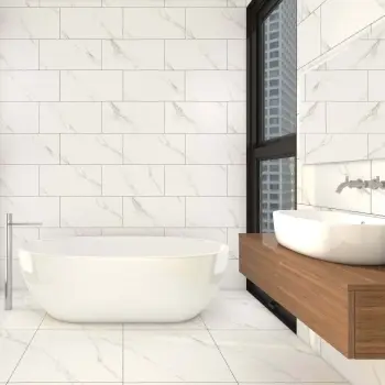 Alaskan Calacatta White Marble Effect Matt Porcelain Wall and Floor Tile