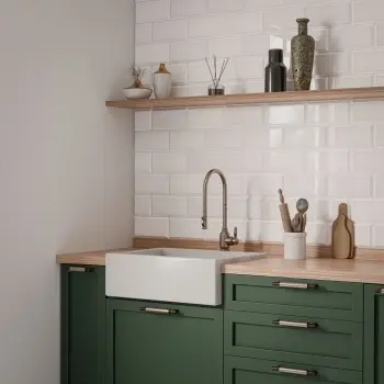 Metro Bevelled Victorian Off White Gloss Ceramic Wall Tile