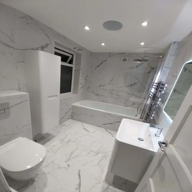 Carrera White Marble Effect Rectified Matt Porcelain Wall and Floor Tile