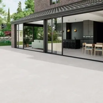 Batela White Stone Effect Matt Large Porcelain Outdoor Slab