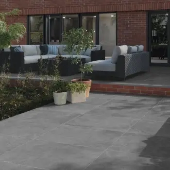 Merlot Graphite Slate Effect Large Outdoor Porcelain Slab Tile