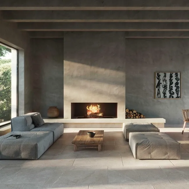 Lucca Flagstone Ivory Chiselled Stone Effect Porcelain Tile