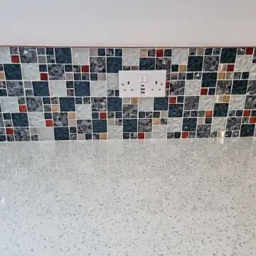 Fabric Blue Floral Glass Mosaic