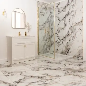 Napoli Grey White Marble Effect Polished Porcelain Tile