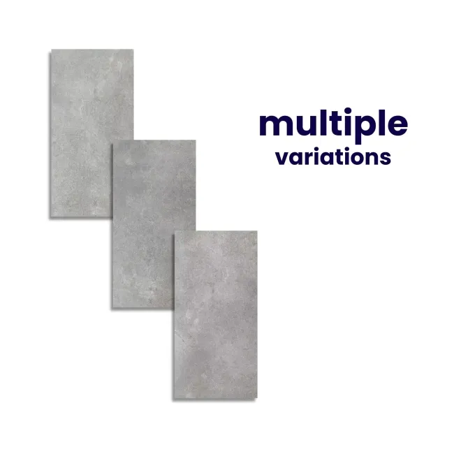 Concrete Effect Grey Tile Luxury Click Vinyl Flooring 5mm