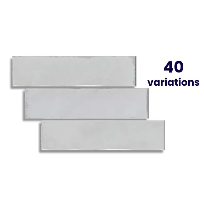 Style Smoke Light Grey Brick Effect Gloss Ceramic Wall Tile