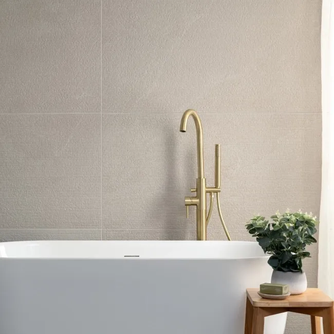 Capri Ivory Matrix Decor Stone Effect Matt Porcelain Wall Tile