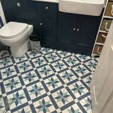 Hanoi Star Blue Floor Tiles