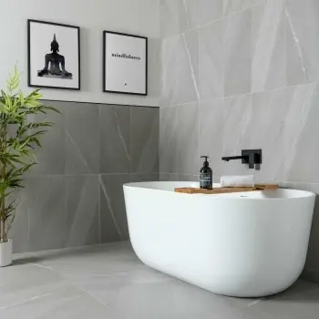 Allegro Grey Stone Effect Matt Rectified Porcelain Wall & Floor Tile