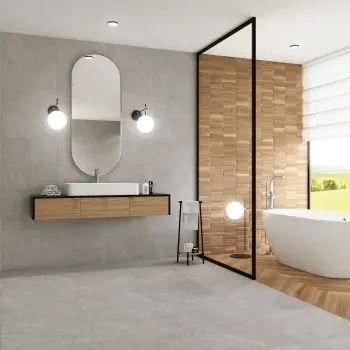 Tundra Grey Limestone Effect Matt Ceramic Wall Tile