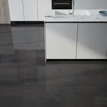 Lounge Black Polished Porcelain 600x600 Kitchen Roomset