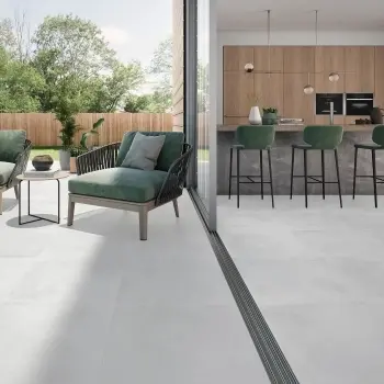Maddox Blanco Indoor/Out Porcelain Floor Tile 605x605 Patio Roomset