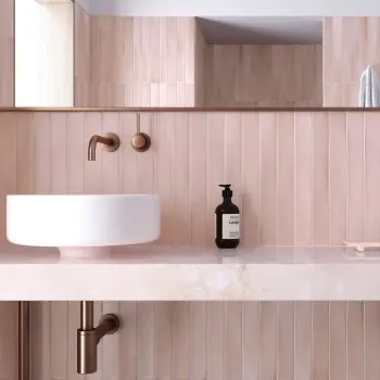Massimo Pink Brick Effect Matt Ceramic Wall Tile