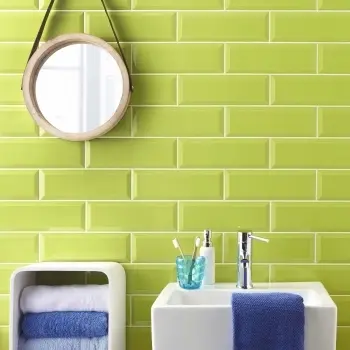 Lime Green Gloss Wall Metro Tiles