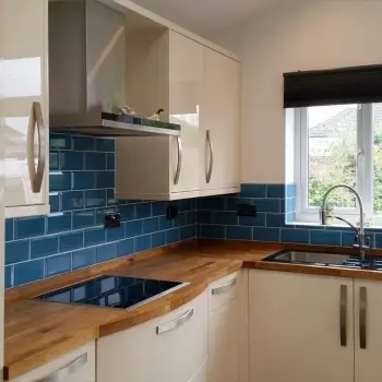 Metro Teal Wall Tiles Kitchen Roomset