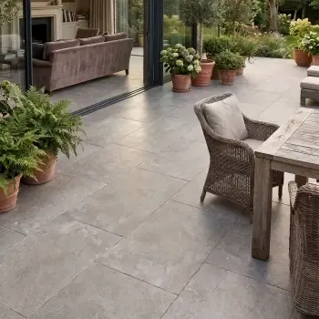 Mineral Grey Rustic Edge Stone Effect Porcelain Outdoor Slab