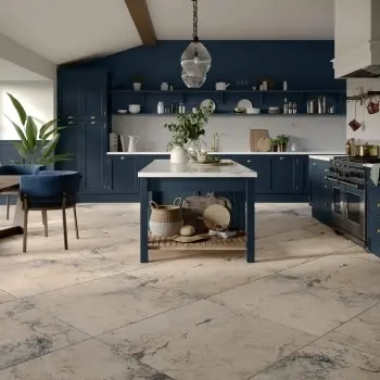 Modern Travertine Effect Beige Matt Large Porcelain Floor Tile
