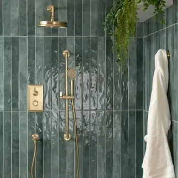 Ponto Green Stone Effect Gloss Ceramic Wall Tile