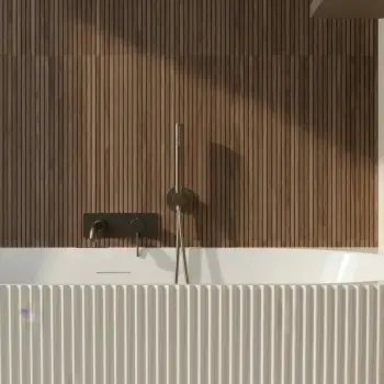 Mocha Slatted Wood Effect Matt Ceramic Wall Tile