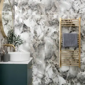 Sky Grey Marble Effect Polished Porcelain Wall and Floor Tile