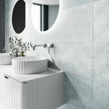 Tapiz Floral Decor Blue Matt Ceramic Wall Tile