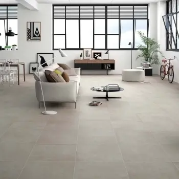 Titanio Grey Floor Tile 600x600 Living Room Roomset