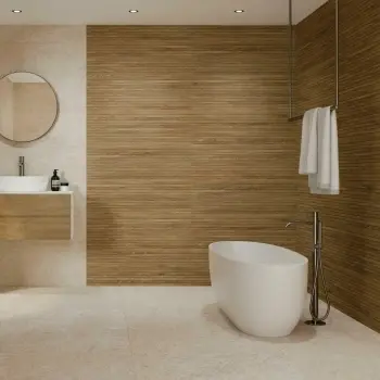 Verbier Honey Slatted Decor Wood Effect Ceramic Wall Tile