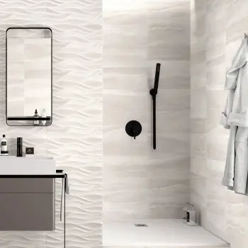 Windsor Grey Wall Tile 250x500 Bathroom Roomset