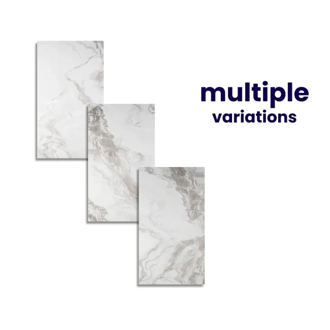 Fenndi Silver Marble Effect Polished Porcelain Tile