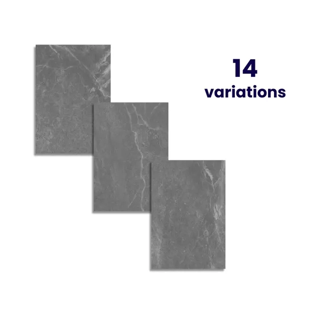 Kansas Graphite Grey Marble Effect Matt Porcelain Large Outdoor Slab Tile