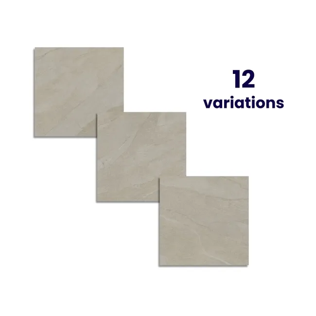 Halley Beige Slate Effect Matt Porcelain Outdoor Slab Tile