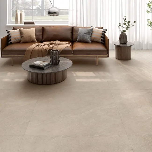 Roca Riviere Beige Stone Effect Matt Porcelain Tile