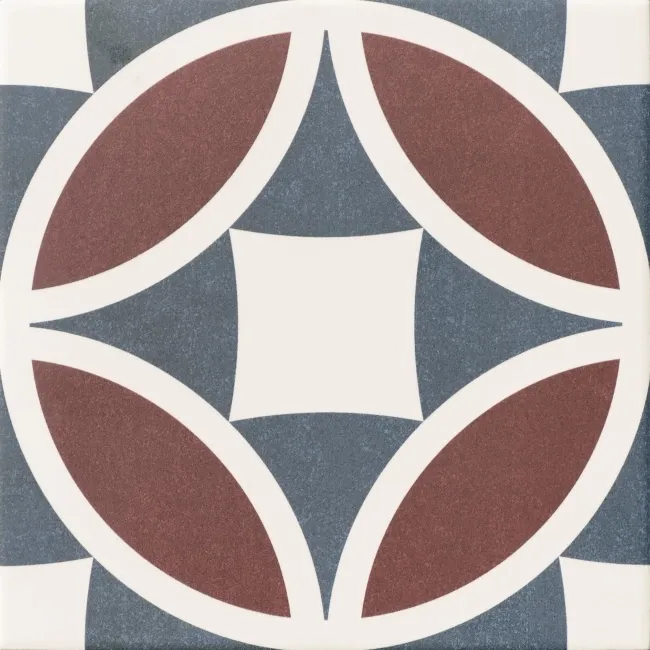 Britannia Circle Decor Patterned Matt Porcelain Tile
