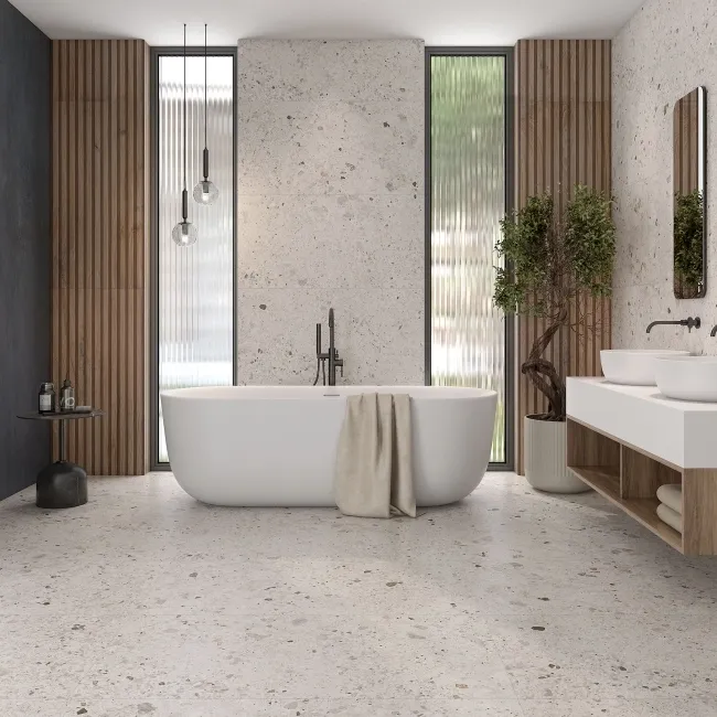 Dakaris Golden Slatted Wood Effect Matt Porcelain Tile
