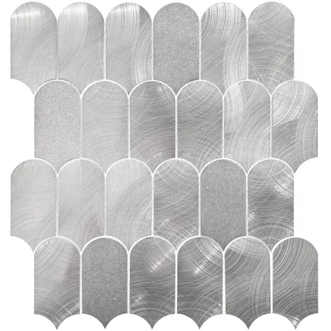 Roca Mosaico Scale Silver Metallic Effect Aluminum Mosaic