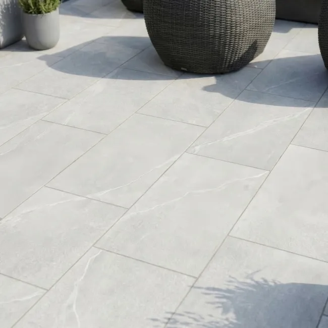 Nova Grey Stone Effect Matt Porcelain Outdoor Slab Tile