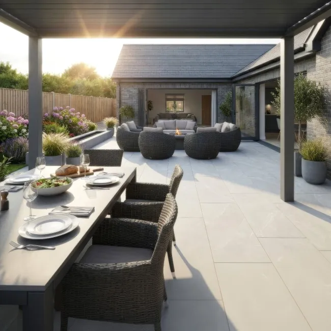 Nova Grey Stone Effect Matt Porcelain Outdoor Slab Tile
