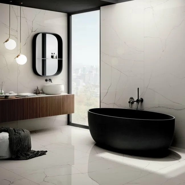 The Room White Italian Polished Porcelain Floor Tiles