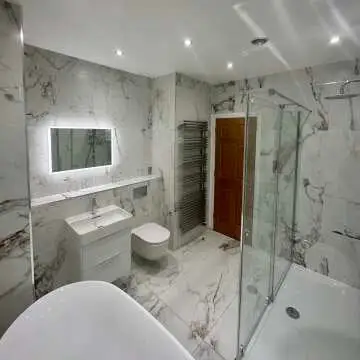Barnaby White Marble Effect Matt Porcelain Floor Tile
