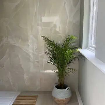 Onyx Marble Effect Cream Polished Porcelain Wall and Floor Tile