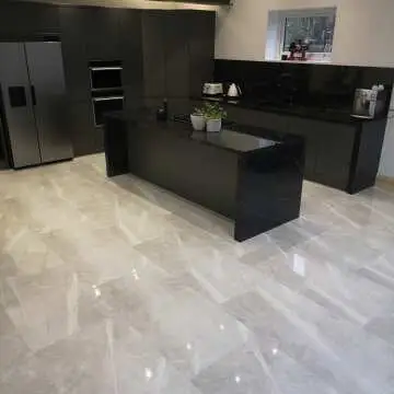 Alessia Light Grey Marble Effect Polished Porcelain Wall and Floor Tile
