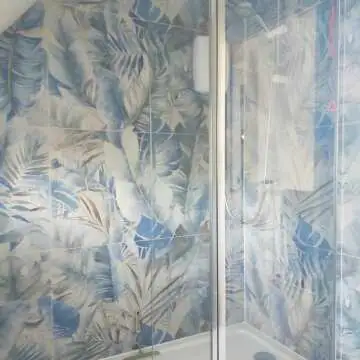 Lifefull Blue Floral Decor Matt Porcelain Wall Tile