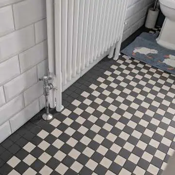 Victoria White & Black Chequer Mosaic
