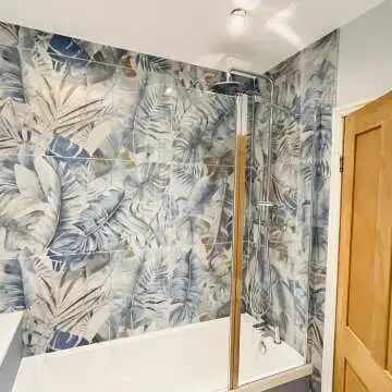 Lifefull Blue Floral Decor Matt Porcelain Wall Tile