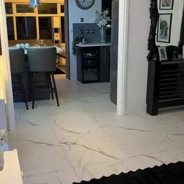 Carrera White Marble Effect Rectified Matt Porcelain Wall and Floor Tile