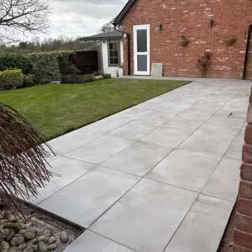 Kingsbury Grey Rustic Edge Stone Effect Porcelain Outdoor Slab