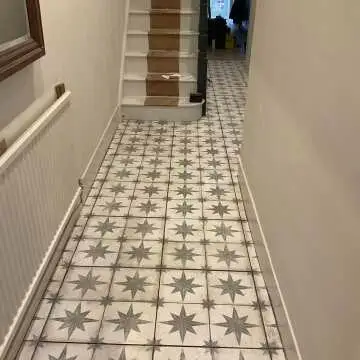 Star Grey Patterned Matt Ceramic Floor Tile