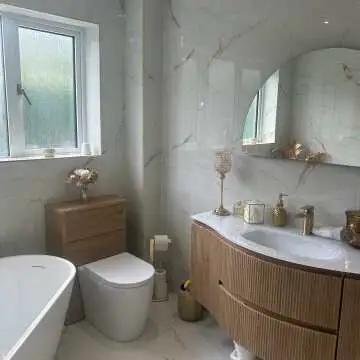 Carrera Gold Marble Effect Rectified Polished Porcelain Floor Tile