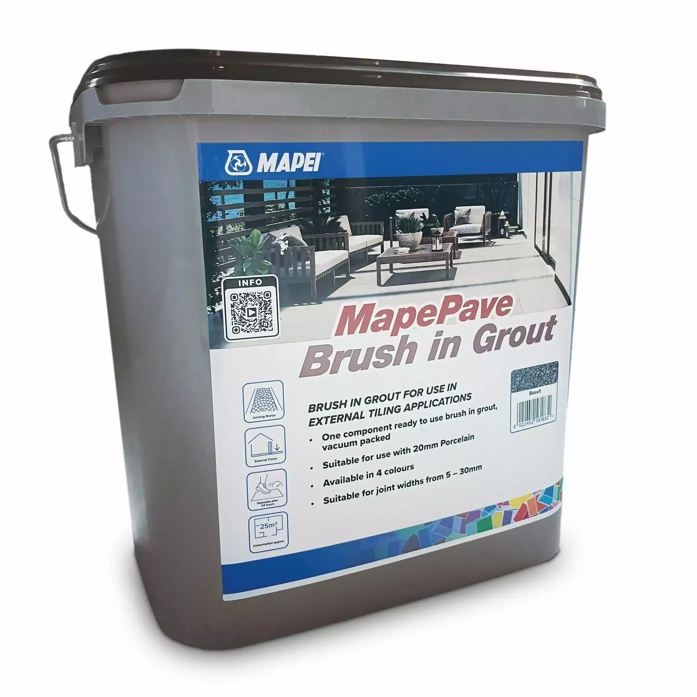 15kg tub of MapePave Brush In Grout jointing compound