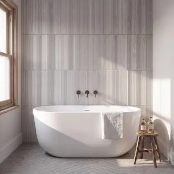 White Slatted Wood Effect Matt Ceramic Wall Tile 